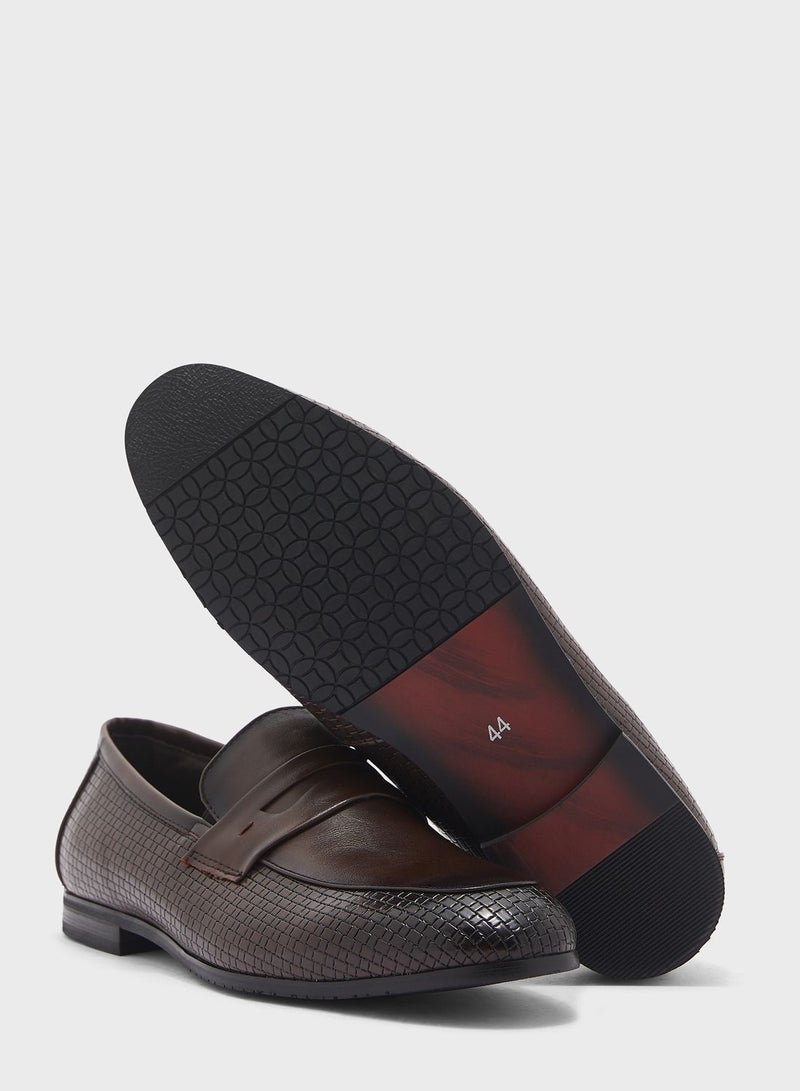 Textured Look Formal Slip Ons