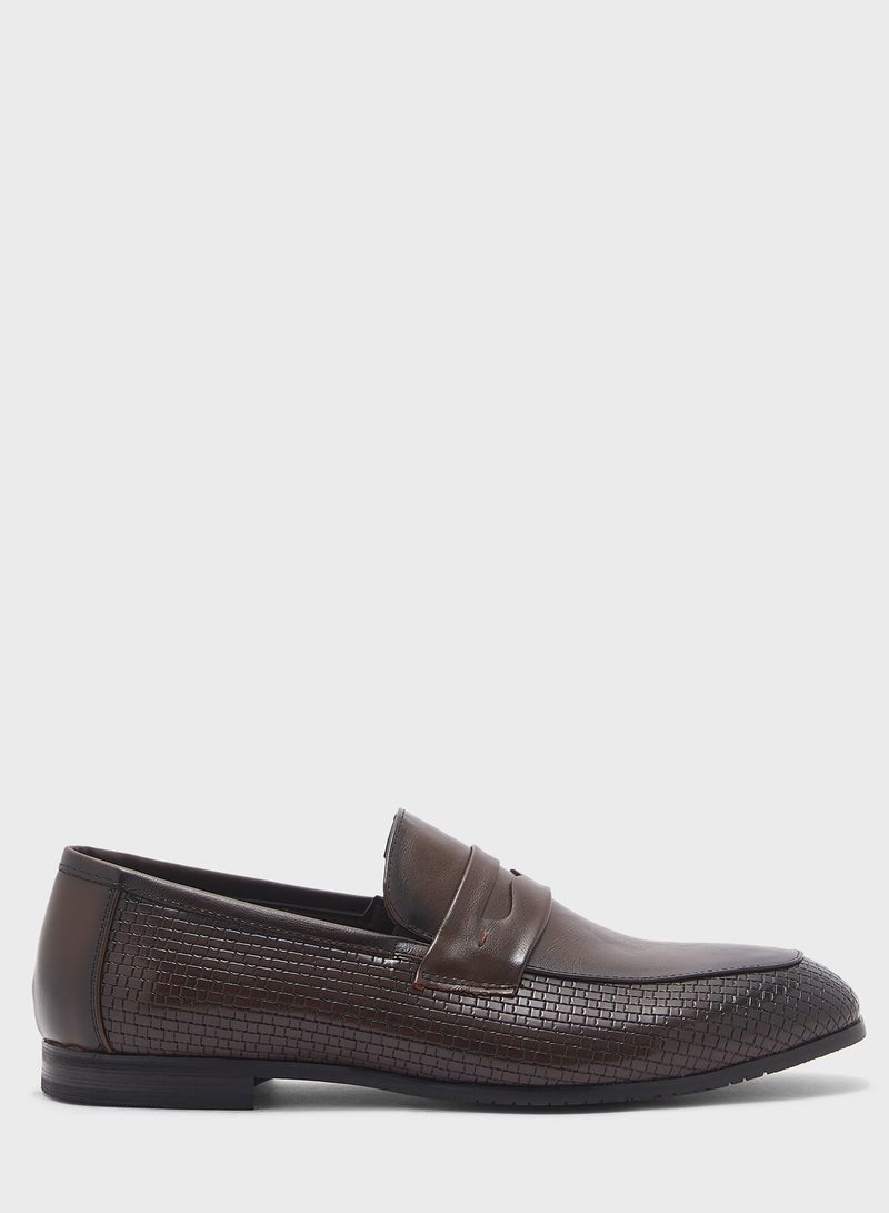 Textured Look Formal Slip Ons