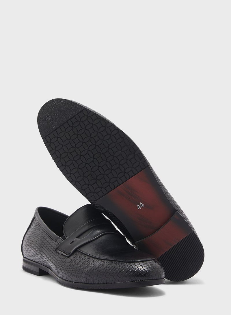 Textured Look Formal Slip Ons