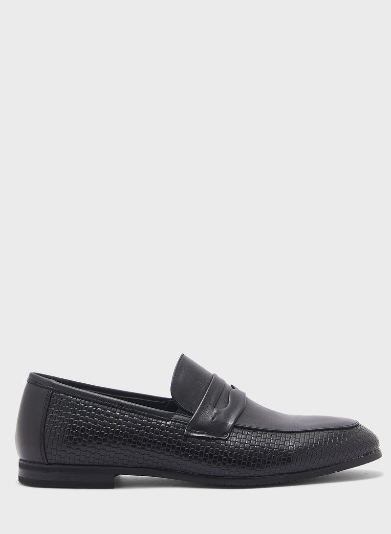 Textured Look Formal Slip Ons