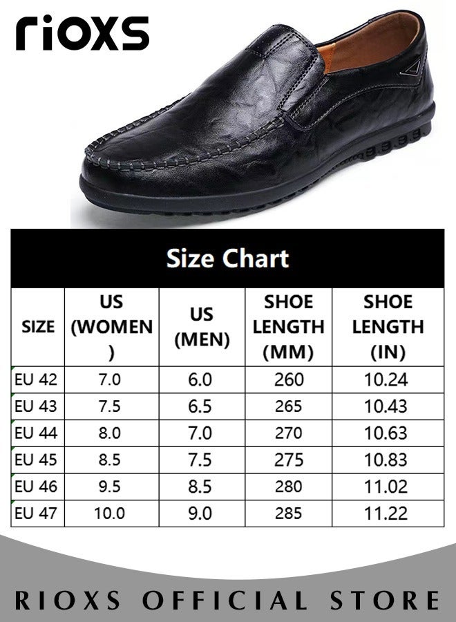 Mens Business Formal Shoes, Faux Leather Shoes, Round Toe Fashion Oxford Flat Shoes, Slip-on Loafers Shoes For Work And Daily Wear, Casual Penny Loafers For Men, Comfy Lightweight Driving Flats