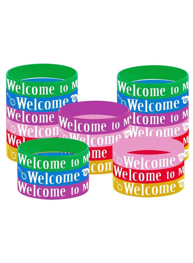 24Pcs Welcome To My Class Party Rubber Bracelets Welcome Back To School First Day Of School Party Supplies Decorations Gifts Prize Goodie Bag Favors Silicone Wristbands