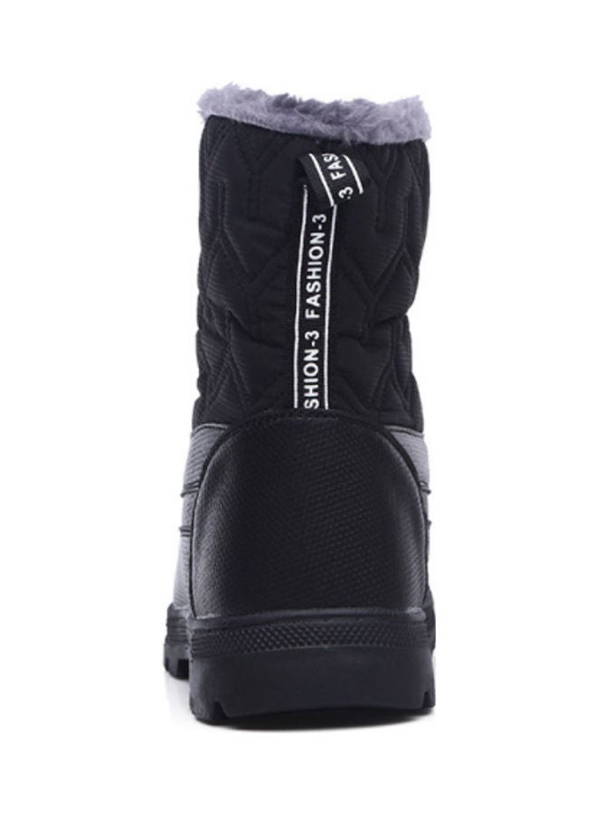 Waterproof High Tube Lace-Up Boots Black