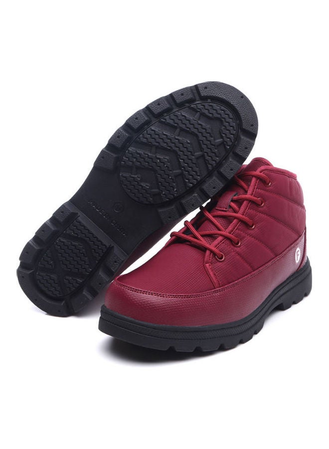 Waterproof Thermal Lace-Up Boots Red/Black