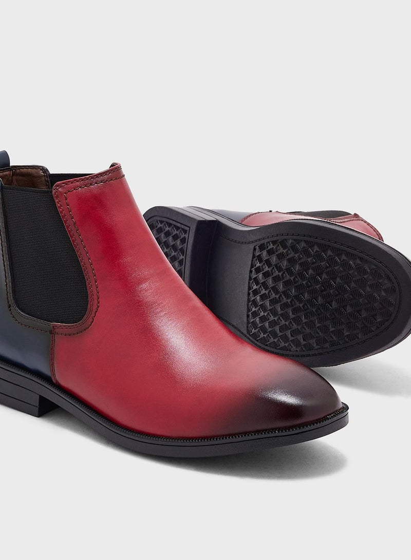 Colour Block Chelsea Boots