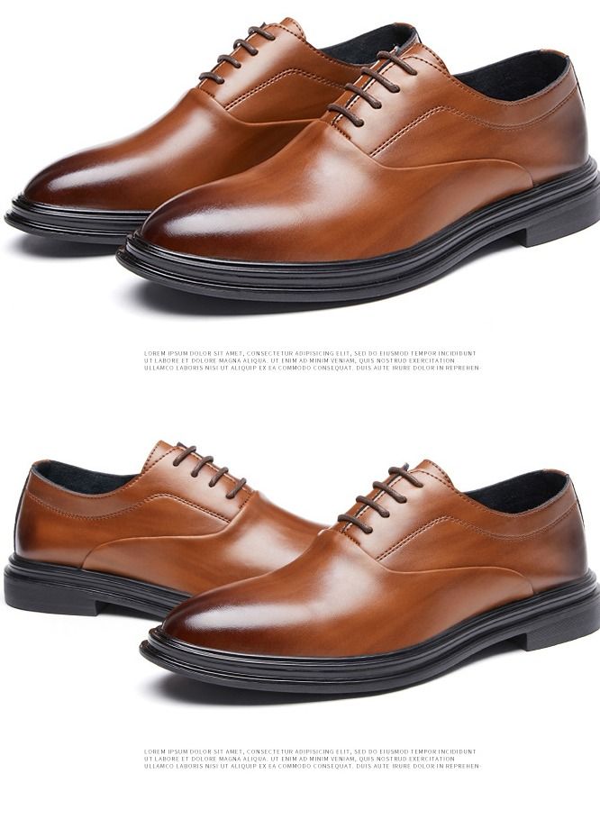 Men's Business Formal Casual Leather Shoes  Brown