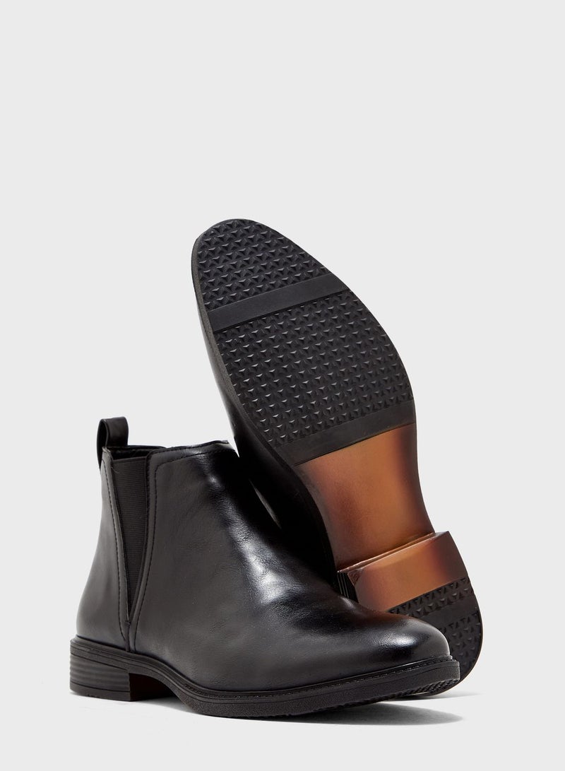 Faux Leather Chelsea Boots