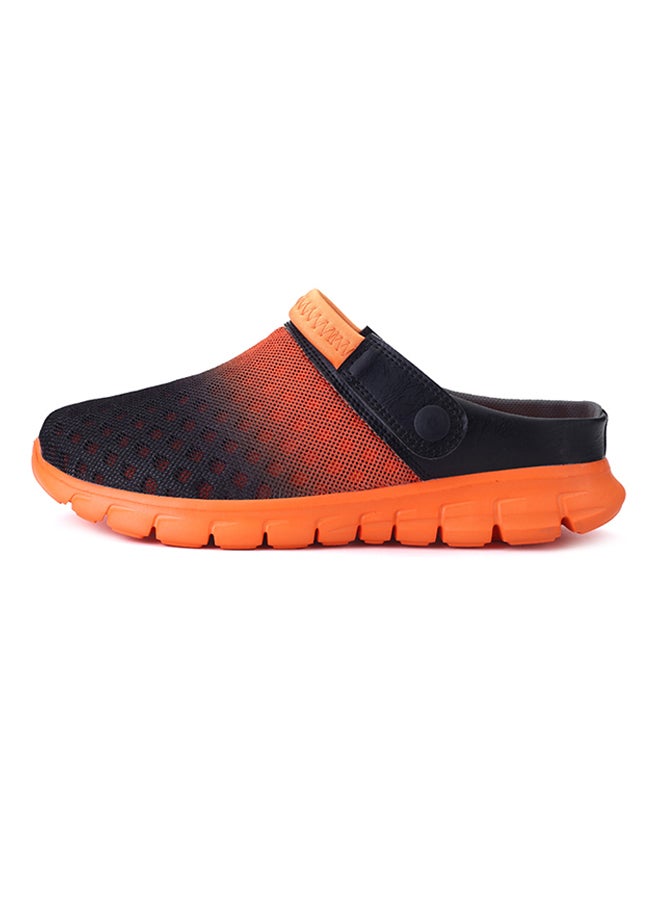 Mesh Detailed Slippers Orange/Black