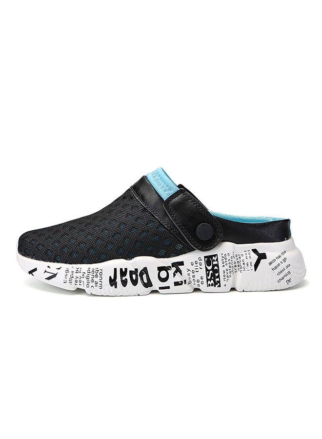 Mesh Detailed Slippers Blue/Black/White