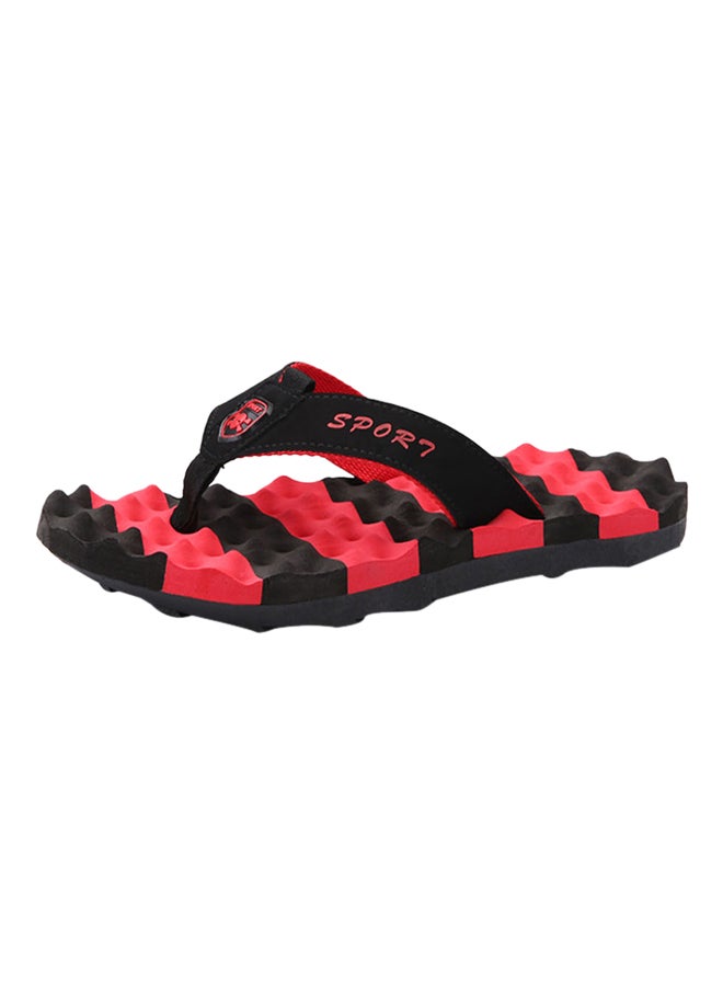 Light Weight Massage Thong Flip Flops Red/Black