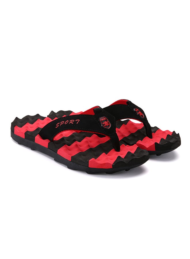 Light Weight Massage Thong Flip Flops Red/Black