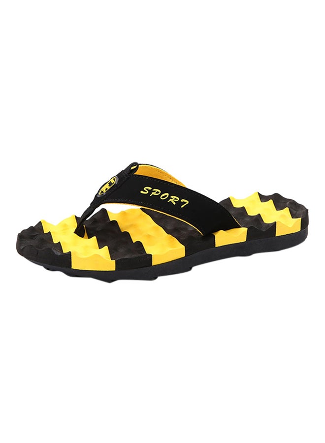 Light Weight Massage Thong Flip Flops Yellow/Black