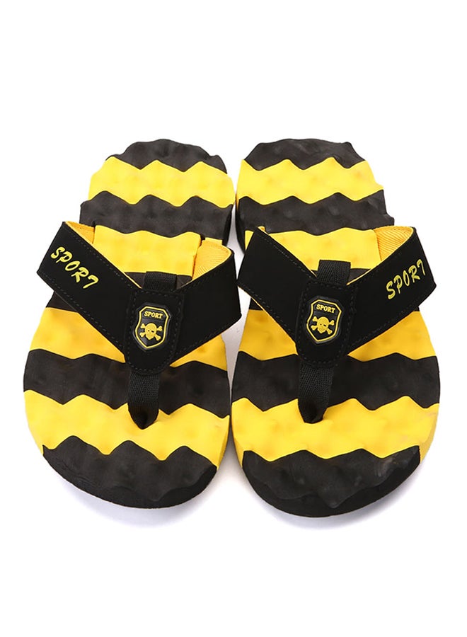 Light Weight Massage Thong Flip Flops Yellow/Black