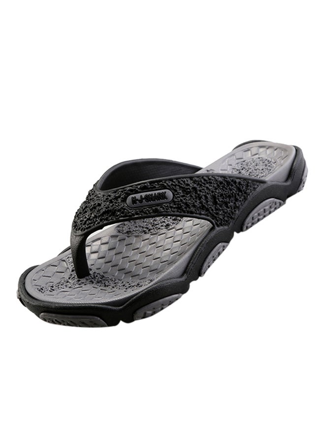 Light Weight Massage Thong Flip Flops Grey/Black