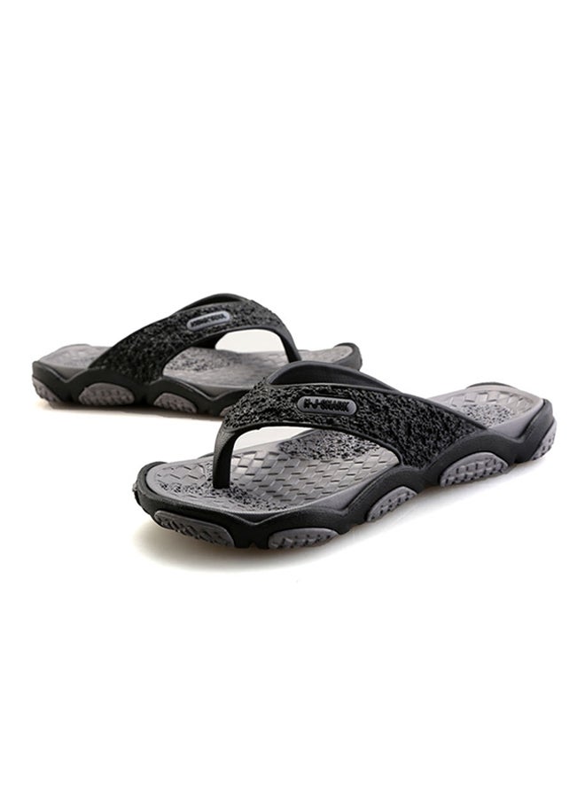 Light Weight Massage Thong Flip Flops Grey/Black