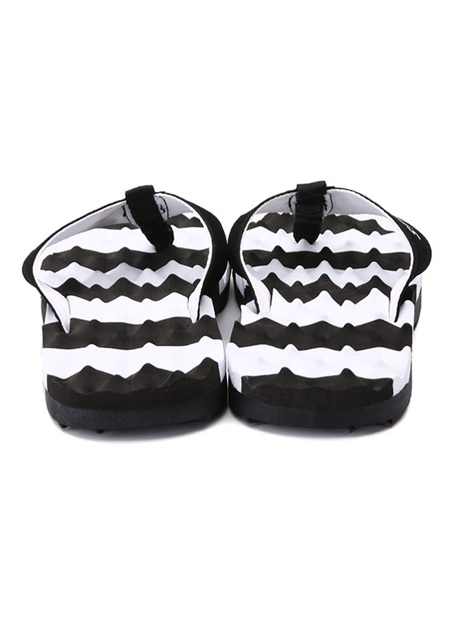 Light Weight Massage Thong Flip Flops Black/White