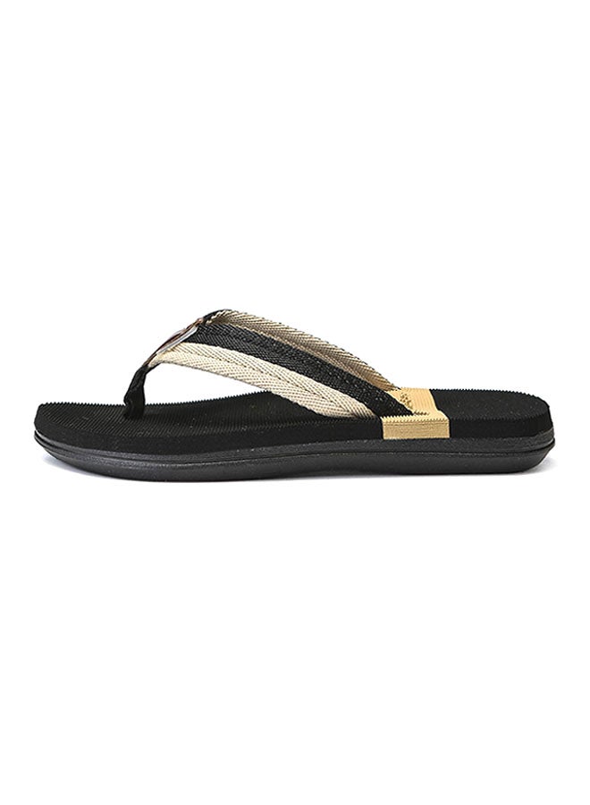 Non Slip Summer Beach Slippers Black/Beige