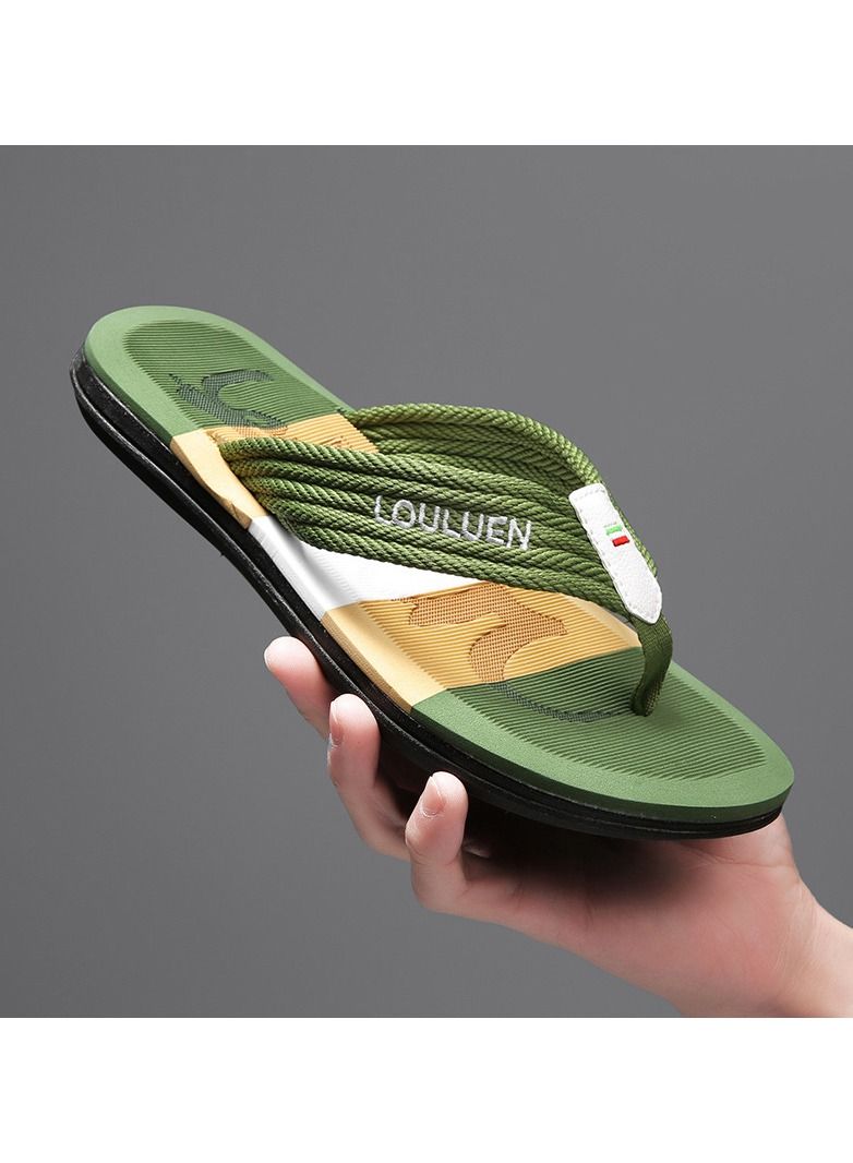 Men's Non Slip Summer Beach Slippers Green