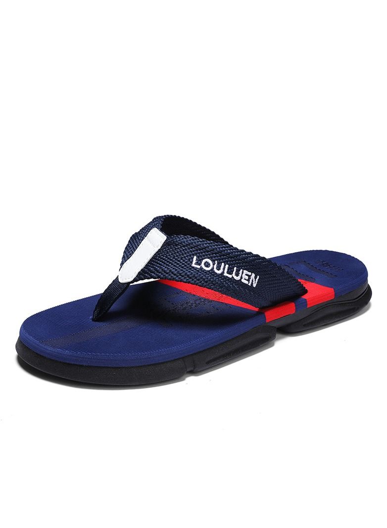 Men's Summer Anti-Skid Flip-flops Outdoor Casual Beach Shoes Dark Blue