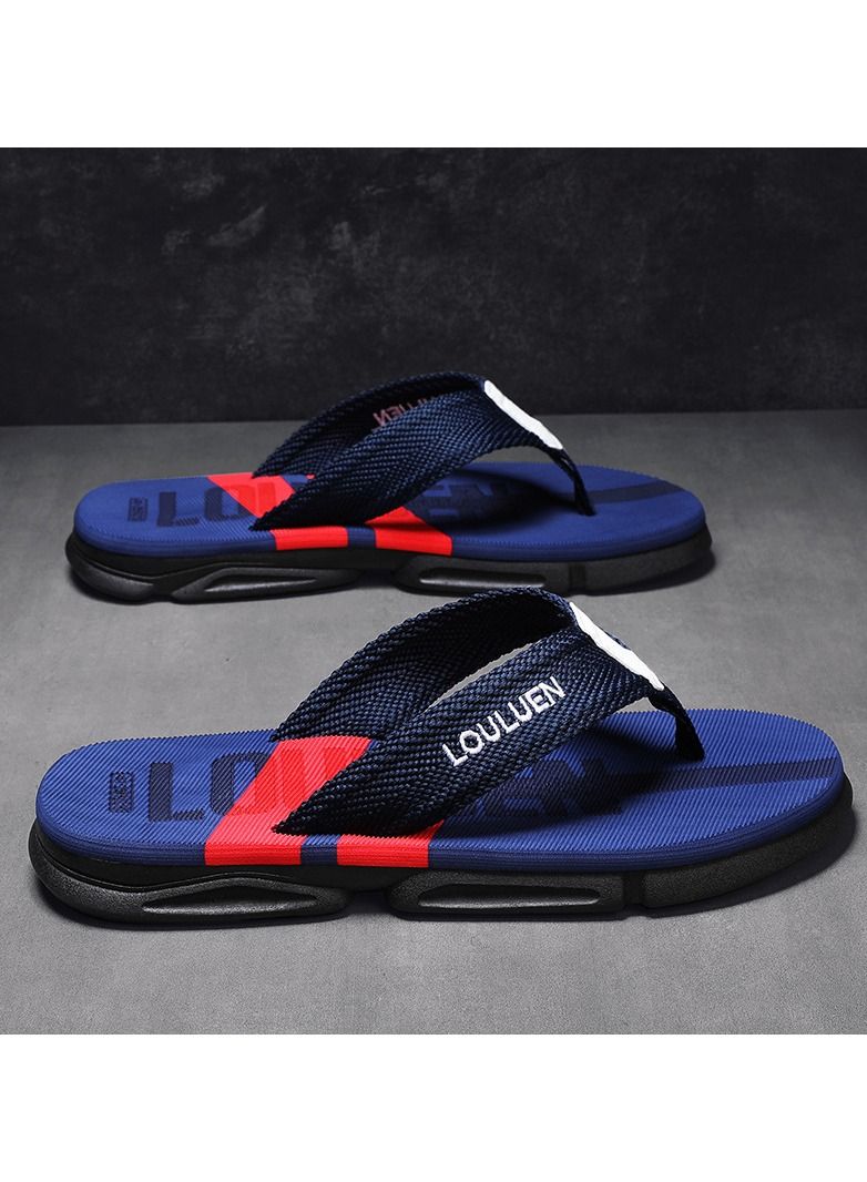 Men's Summer Anti-Skid Flip-flops Outdoor Casual Beach Shoes Dark Blue