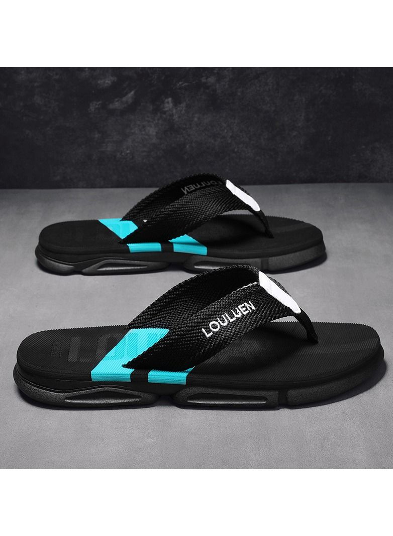 Men's Summer Anti-Skid Flip-flops Outdoor Casual Beach Shoes Blackish Green