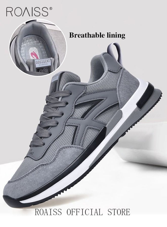 Basketball Sneakers Lightweight, High Agility Sports Shoes Mens Comfy Lace Up Sneakers