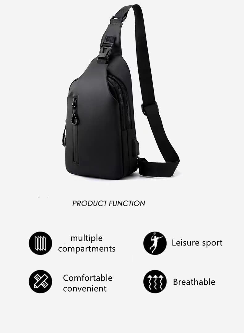 Skycare Sling Crossbody Bag Small Shoulder Backpack for Men Waterproof Slim Chest Bags Casual Daypack for Travel Cycling