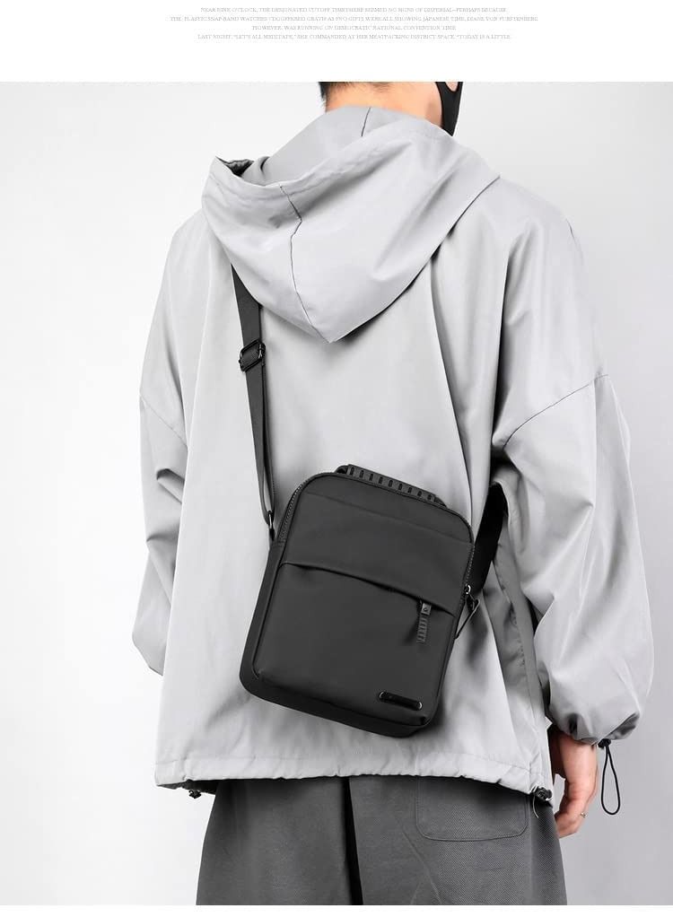 Skycare Sling Crossbody Bag Small Shoulder Backpack for Men Chest Bags Casual Daypack for Business Travel Cycling (Black)