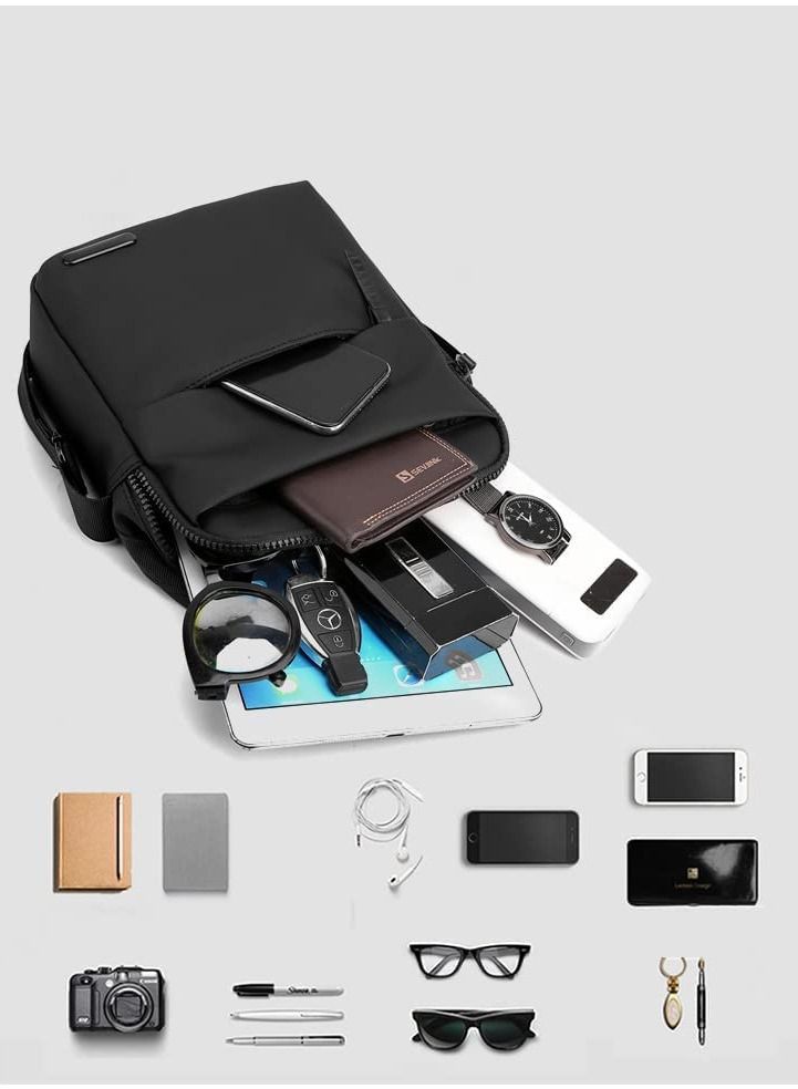 Skycare Sling Crossbody Bag Small Shoulder Backpack for Men Chest Bags Casual Daypack for Business Travel Cycling (Black)