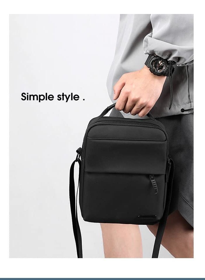 Skycare Sling Crossbody Bag Small Shoulder Backpack for Men Chest Bags Casual Daypack for Business Travel Cycling (Black)