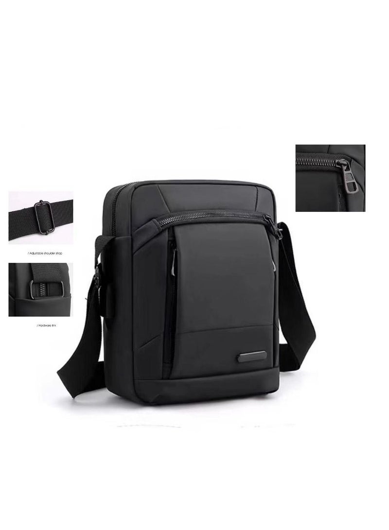 Skycare Crossbody Bag Men Shoulder Bag for Men Business Man Purse Messenger Bag with Adjustable Strap (Black)