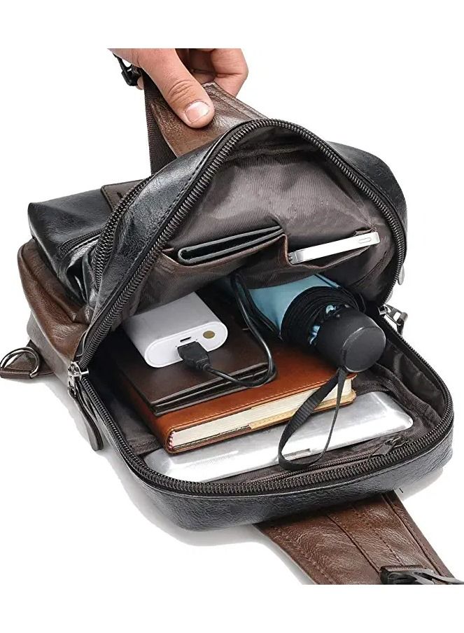 Skycare Large Capacity Sling Crossbody Bag Shoulder Backpack for Men Chest Bags Casual Daypack for Business Travel Cycling