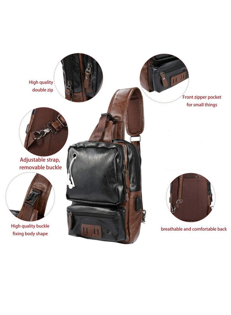 Skycare Large Capacity Sling Crossbody Bag Shoulder Backpack for Men Chest Bags Casual Daypack for Business Travel Cycling