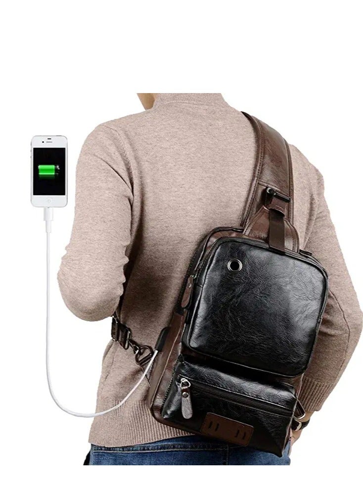 Skycare Large Capacity Sling Crossbody Bag Shoulder Backpack for Men Chest Bags Casual Daypack for Business Travel Cycling
