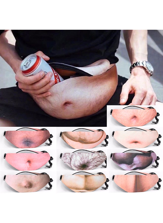 Dad Bod Flesh Color Fanny Packs Money Belt Beer Fat Belly Bum Pouch Pockets Waist Bag Pink
