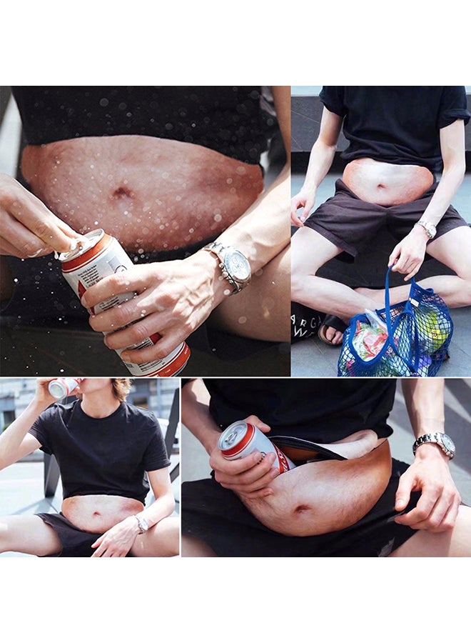 Dad Bod Flesh Color Fanny Packs Money Belt Beer Fat Belly Bum Pouch Pockets Waist Bag Pink