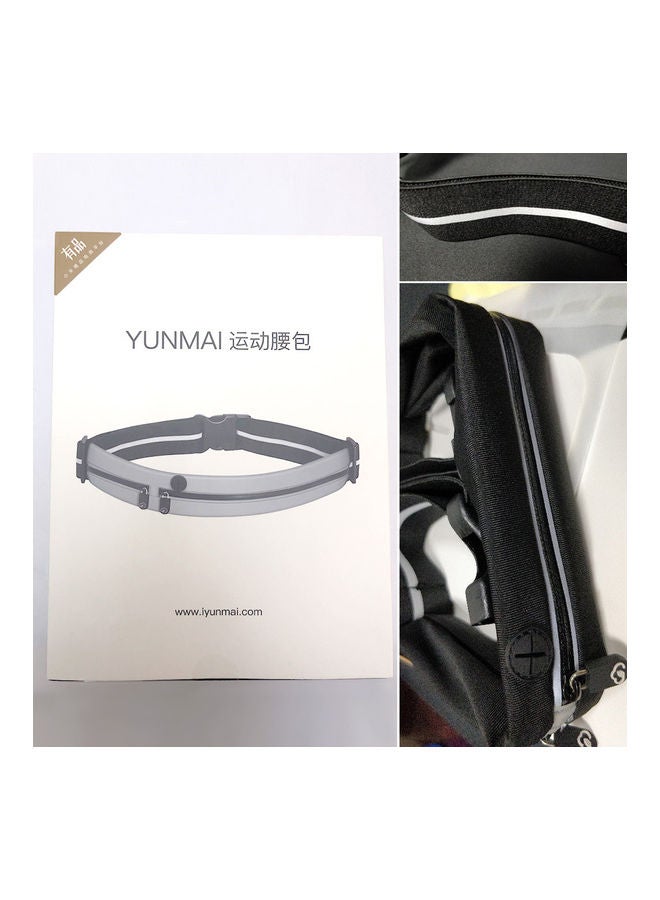 Yunmai Earphone Holes Waterproof Fitness Waist Bag Black/Grey