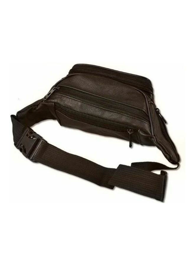 Men Natural Leather Waist Belt Bag Brown