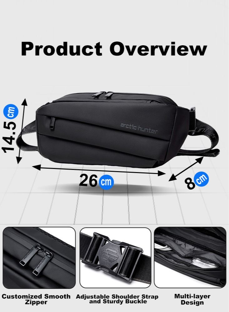 Waist Belt Bag Waistpack for Sports Workout Traveling Running Hiking Wallets Money Pack Phone Bag for Men,Black