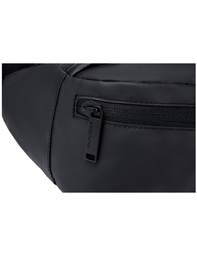 Casual Lightweight Belt Bag Waterproof Money and Phone Waist Bag Dual Pocket Black YB14001