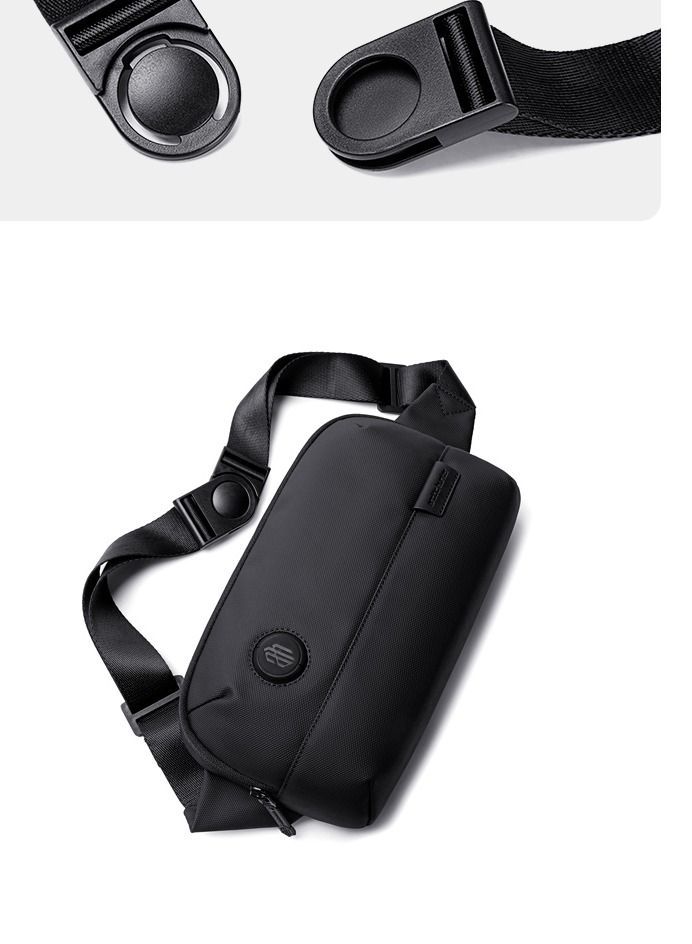 Waist Bag Anti-Theft Water Resistant Shock Proof Business Leisure Crossbody Chest Bag for Men Women Y00557 Black