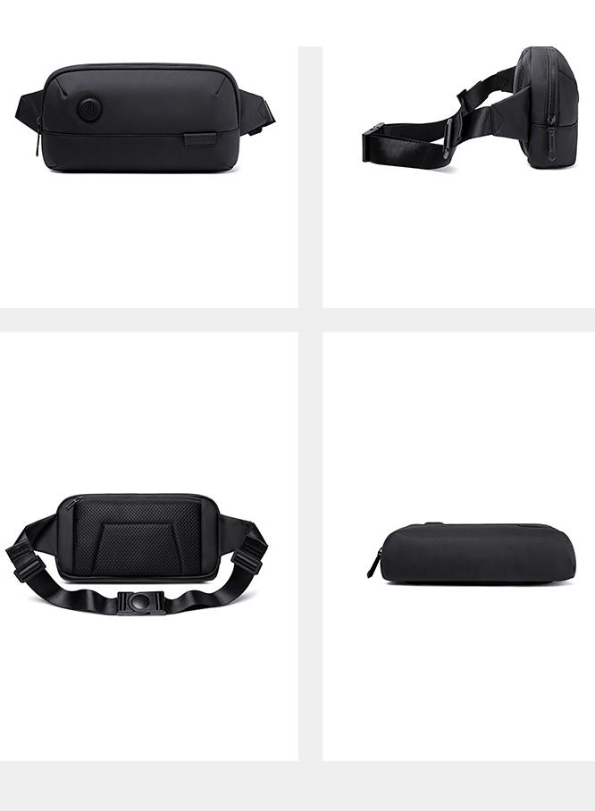 Waist Bag Anti-Theft Water Resistant Shock Proof Business Leisure Crossbody Chest Bag for Men Women Y00557 Black