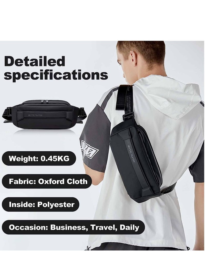 Lightweight Waist Money Bag for Men and Women Crossbody Shoulder Bag Belt Bag for Travel Walking Running Hiking Cycling Black YB00043