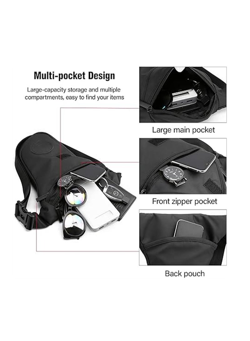 Leg Bag for Men Packs, Women Men’s Outdoor Thigh Bags Motorcycle Ride Sling Bag for Camping Hiking Cycling Riding, Multifunctional Outdoor Cycling Gaiter Waist Bag, Black, 1 Pcs