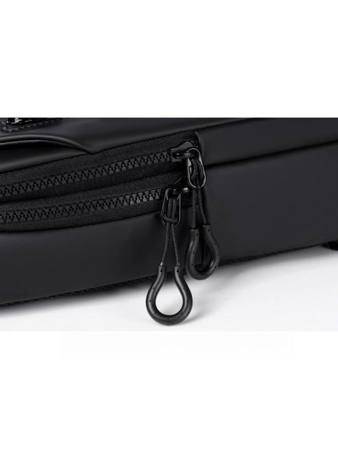 Men's Outdoor Chest Bag, Boy's Large Capacity Crossbody Bag Belt Bag, Fashionable Simple Trend Shoulder Bag Handbag Carrying Bag for College Students and Teenagers (Black)