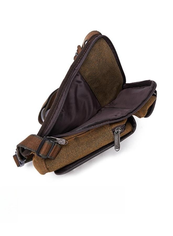 Men's Outdoor Sports Casual Chest Bag, Boys Large Capacity Canvas Waist Bag Crossbody Bag, European and American Style Retro Cycling Leg Bag Handbag For College Students and Teenagers