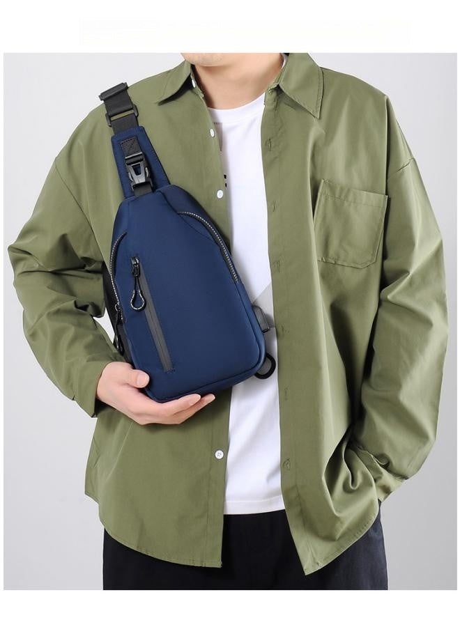 Men's New Trendy Crossbody Bag,Korean Style Sports Carrying Bag,Shoulder Bag for Adults and Teenagers,Simple Waterproof Chest bag,Outdoor Bag(Blue)