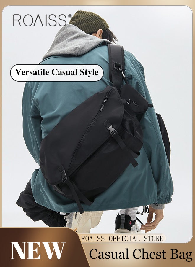 Unisex Multifunctional Chest Bag Classic Solid Color Design Timeless and Versatile Large Capacity with Utility Inspired Style Suitable for Short Trips Outdoor Activities Ideal for School or Commuting