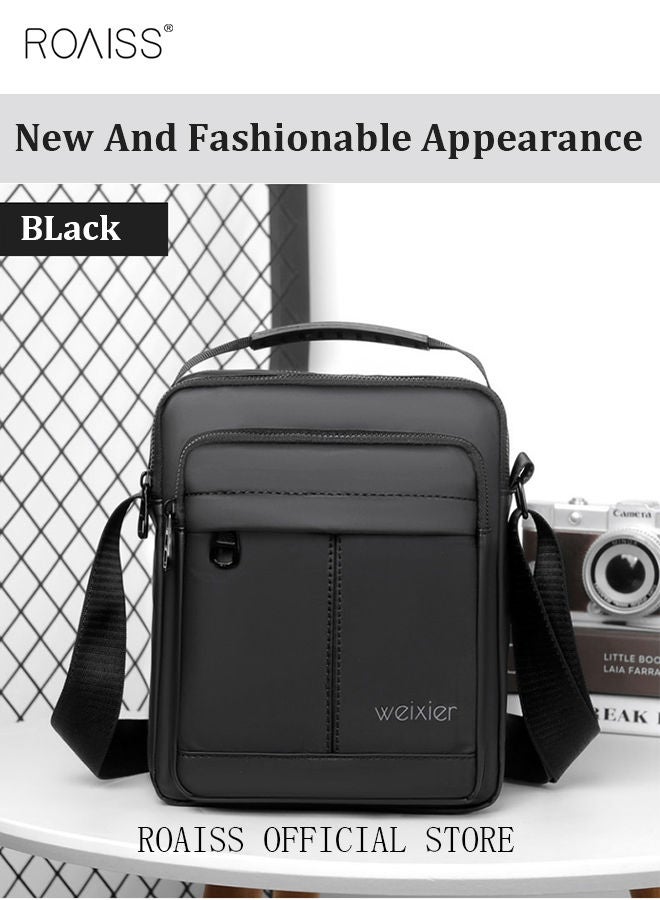 Men Casual PU Leather Crossbody Bag Vertical Type Square Type Shoulder Bag Men Zipper Buckle PU Leather Messenger Bag Crossbody Shoulder Bag Vintage Handle Bags