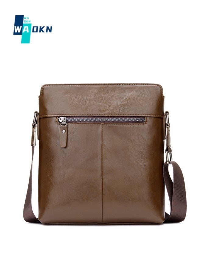 Shoulder Bag Men's Crossbody Manbag Leather Messenger Casual Handbags Side Satchel Sling Travel Flight Bags Cross Leather Sport Bags for Men Working Shopping Business Travel Daily Casual Messenger Bag